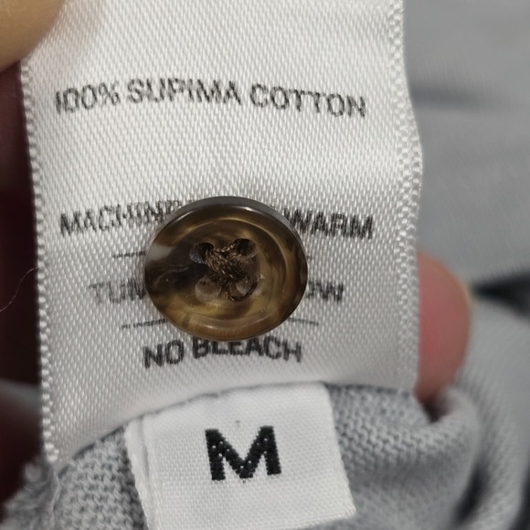 American Giant Henley Shirt Womens Medium Gray Long Sleeve Pullover Minimalist - Picture 5 of 9